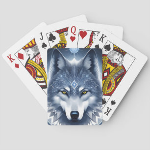 Mystical Wolf Portrait Art Playing Cards