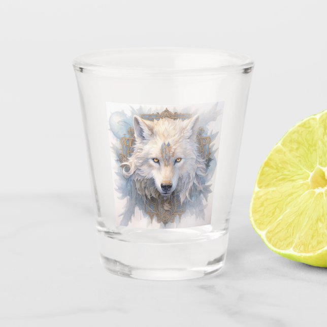Mystical Wolf Shot Glass (Front)