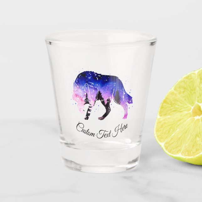 Mystical Wolf Spirit Animal Personalised Shot Glass (Front)