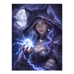 Mystical Wolf Warrior – Night Spirit Poster