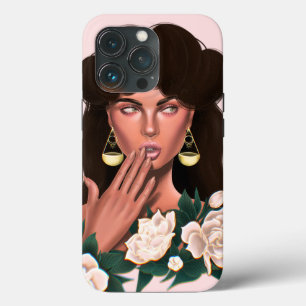 Mystical Woman, Gardenias, Elegant Floral Portrait iPhone 13 Pro Case
