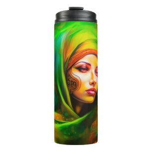 Mystical Woman in Neon Colours Thermal Tumbler