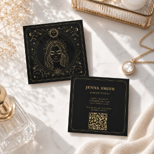 Mystical Woman Third Eye Celestial Skincare Square Business Card