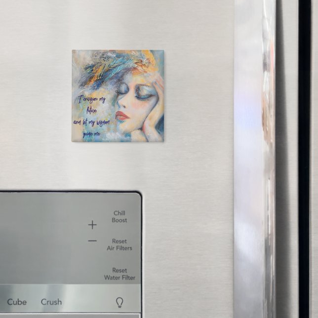 Mystical Woman With Feathers Magnet (In Situ (Fridge))