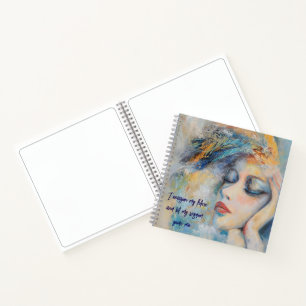 Mystical Woman With Feathers SketchSpiral Notebook