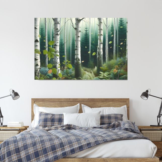 Mystical Woodland Canvas Print (Insitu(Bedroom))