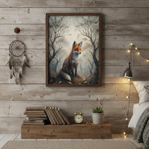 Mystical Woodland Fox Poster