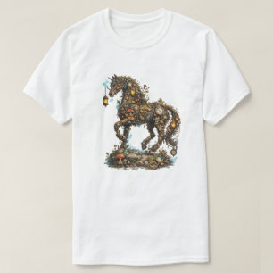 Mystical Woodland Horse Illustration   Fantasy Nat T-Shirt