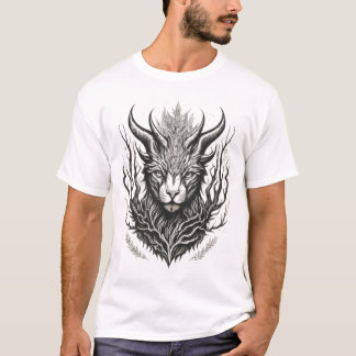 Mystical Woods: Black and White Fantasy Outline Ar T-Shirt