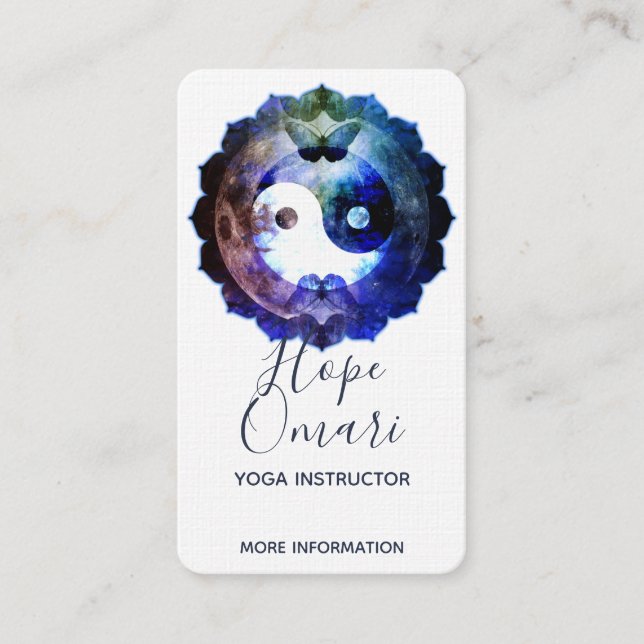 Mystical Yin Yang, Spiritual Holistic Business Card (Front)