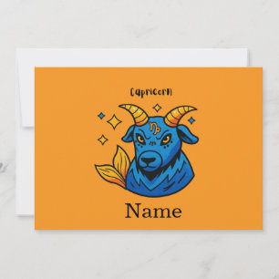 Mystical Zodiac Capricorn Sea Goat Astrology Invitation