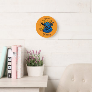 Mystical Zodiac Capricorn Sea Goat Astrology Round Clock