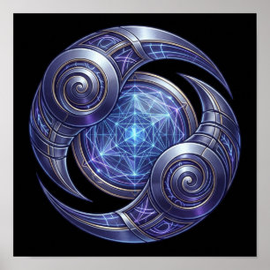 Mystical Zodiac Celestial Sacred Geometry Wall Pos Poster