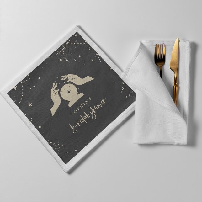 Mystical Zodiac Tarot Card Celestial Bridal Shower Napkin (Creator Uploaded)