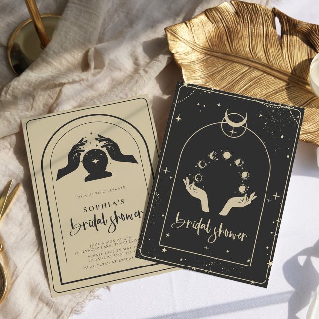 Mystical Zodiac Tarot Celestial Bridal Shower Invitation (Creator Uploaded)