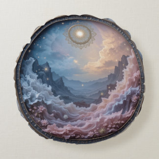 Mystics Scape Round Cushion