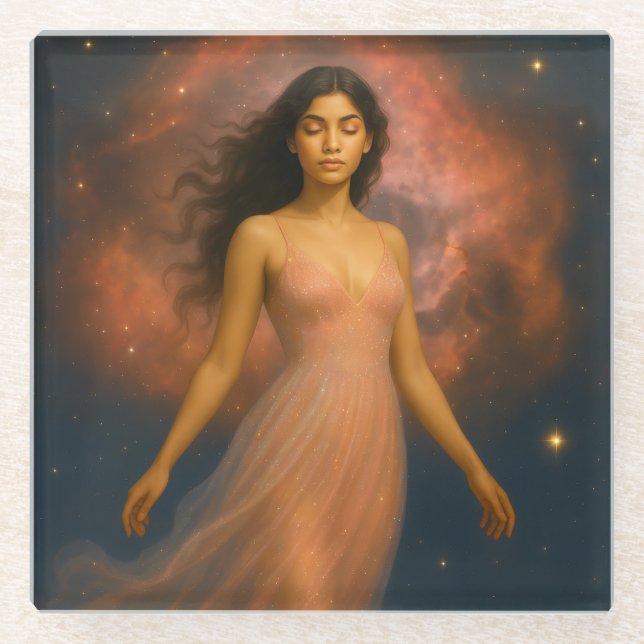 Mystik Woman - glass oppressor Glass Coaster (Front)