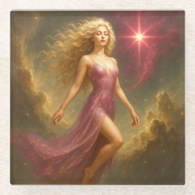 Mystik Woman - glass oppressor Glass Coaster (Front)