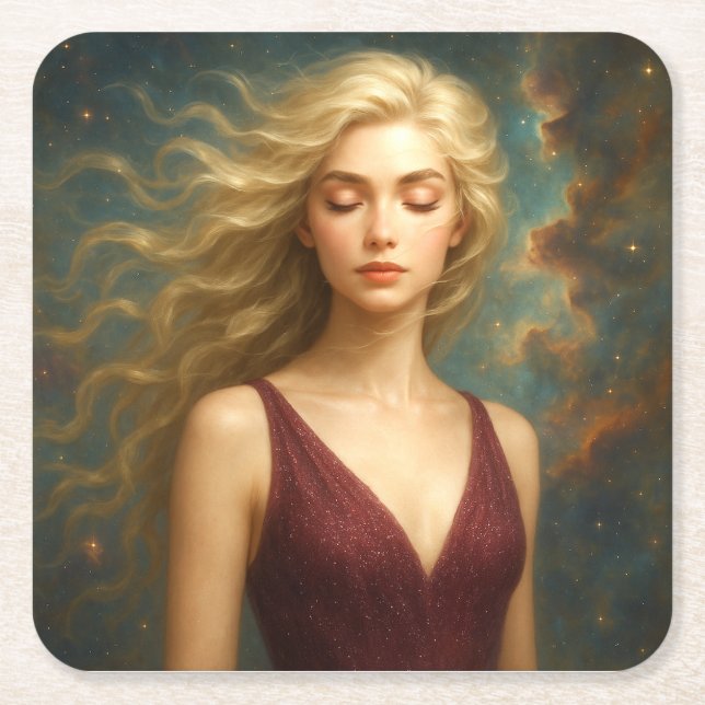 Mystik Woman - glass oppressor Square Paper Coaster (Front)