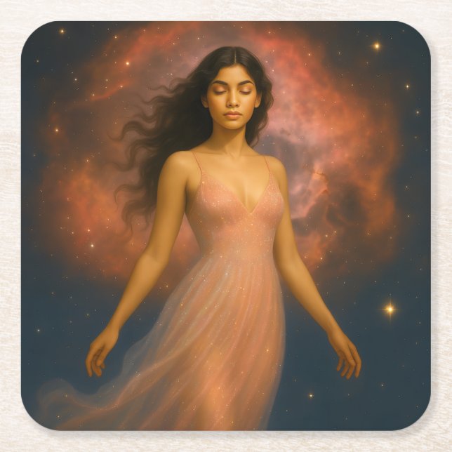 Mystik Woman - glass oppressor Square Paper Coaster (Front)