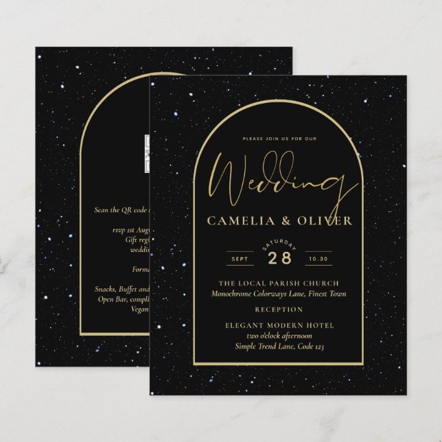 Mystique BLACK GOLD Starry Night Wedding (Front/Back)