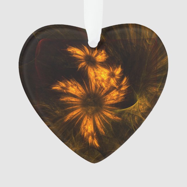 Mystique Garden Abstract Art Acrylic Heart Ornament (Front)