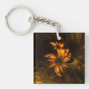 Mystique Garden Abstract Art Key Ring