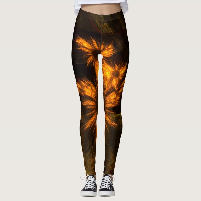 Mystique Garden Abstract Art Leggings (Front)