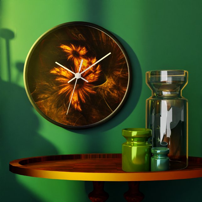 Mystique Garden Abstract Art Round Large Clock (Mystique Garden Abstract Art Round Wall Clock)