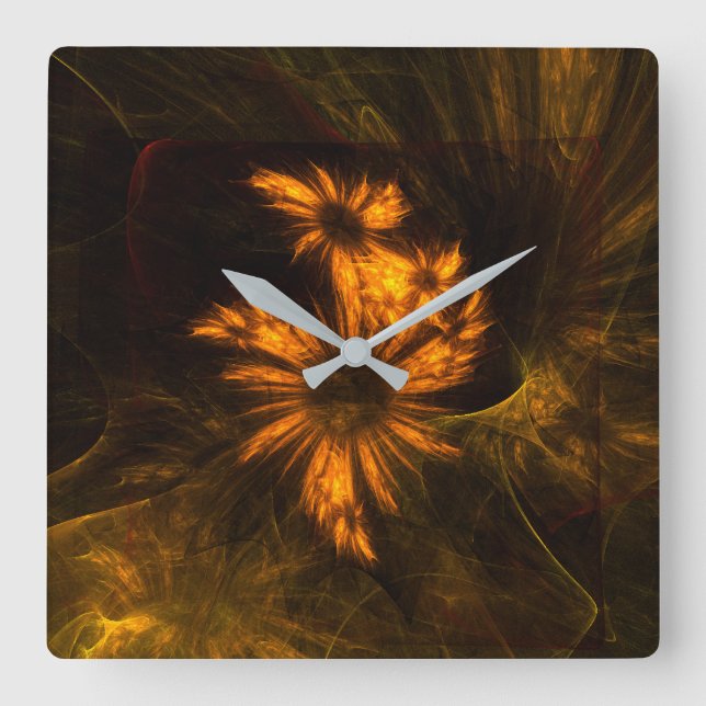 Mystique Garden Abstract Art Square Wall Clock (Front)