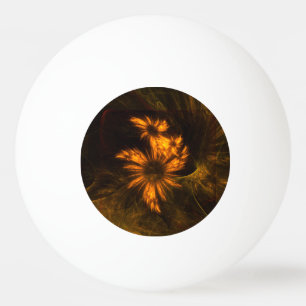 Mystique Garden Golden Abstract Fractal Art Ping Pong Ball