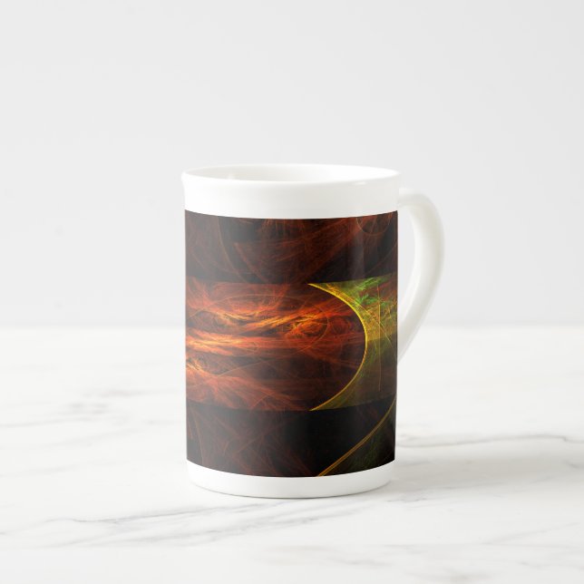 Mystique Jungle Abstract Art Bone China Mug (Front Right)