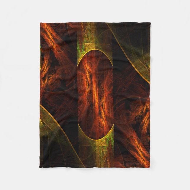 Mystique Jungle Abstract Art Fleece Blanket (Front)