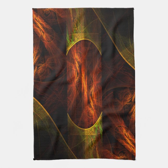 Mystique Jungle Abstract Art Kitchen Towel (Vertical)