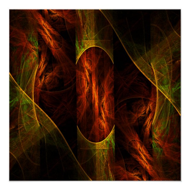 Mystique Jungle Abstract Art Poster (Front)