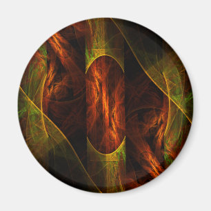 Mystique Jungle Abstract Art Round Magnet