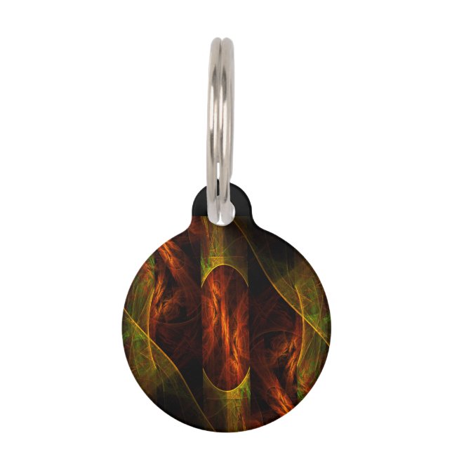 Mystique Jungle Abstract Art Round Pet Tag (Front)