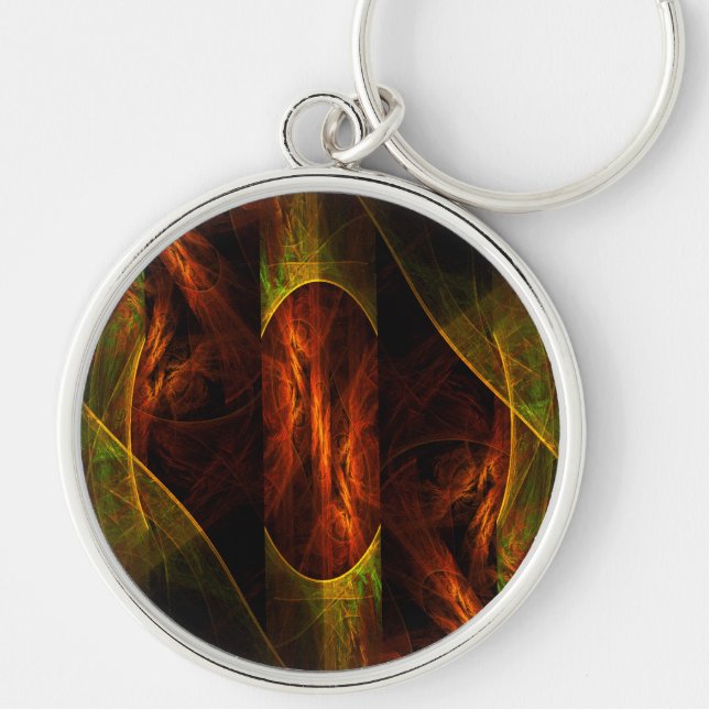 Mystique Jungle Abstract Art Small Key Ring (Front)