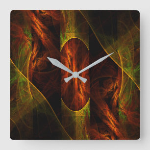 Mystique Jungle Abstract Art Square Wall Clock
