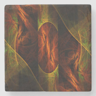 Mystique Jungle Abstract Art Stone Coaster