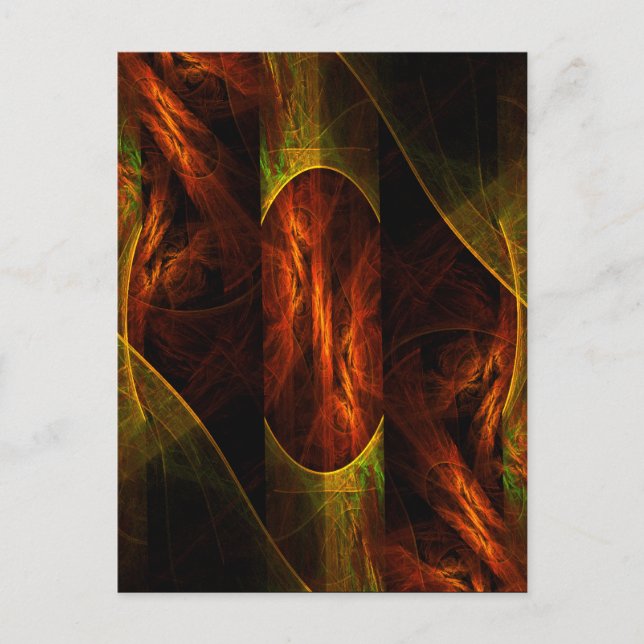 Mystique Jungle Modern Abstract Fractal Art Postcard (Front)