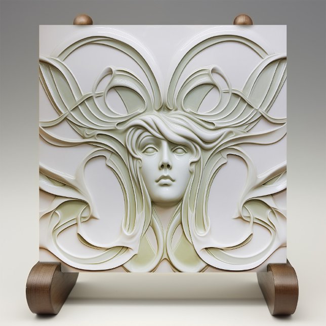 Mystique of Nouveau Woman Ceramic Tile (Creator Uploaded)