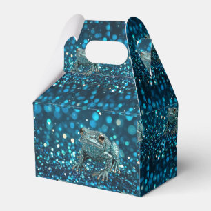 Mystique of the Blue Dimentee Frog On Blue Bokeh Favour Box