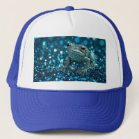 Mystique of the Blue Dimentee Frog On Blue Bokeh