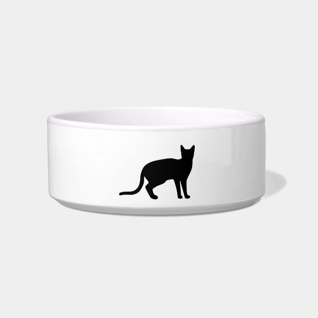 Mystique of the Feline: An Elegant Cat Silhouette Bowl (Front)