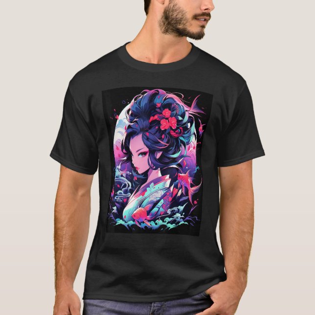 Mystique of the Geisha Embodying Tradition Design T-Shirt (Front)