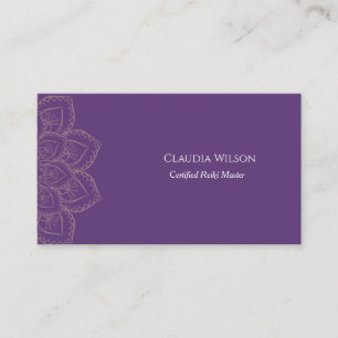 Mystique Purple Yoga Reiki Spiritual Energy Healer Business Card