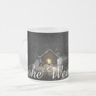Mystische Hütte im tiefen Wald, Weihnachten Frosted Glass Coffee Mug