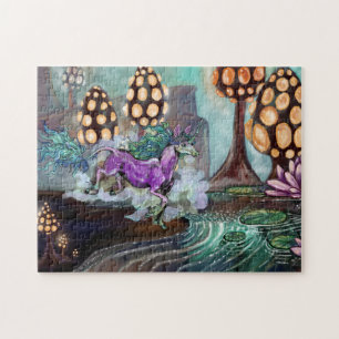 Mysts of the Glowshrooms Fantasy Landscape Jigsaw Puzzle