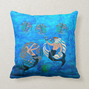 Myth of the Seas New Age Folk Art Cushion